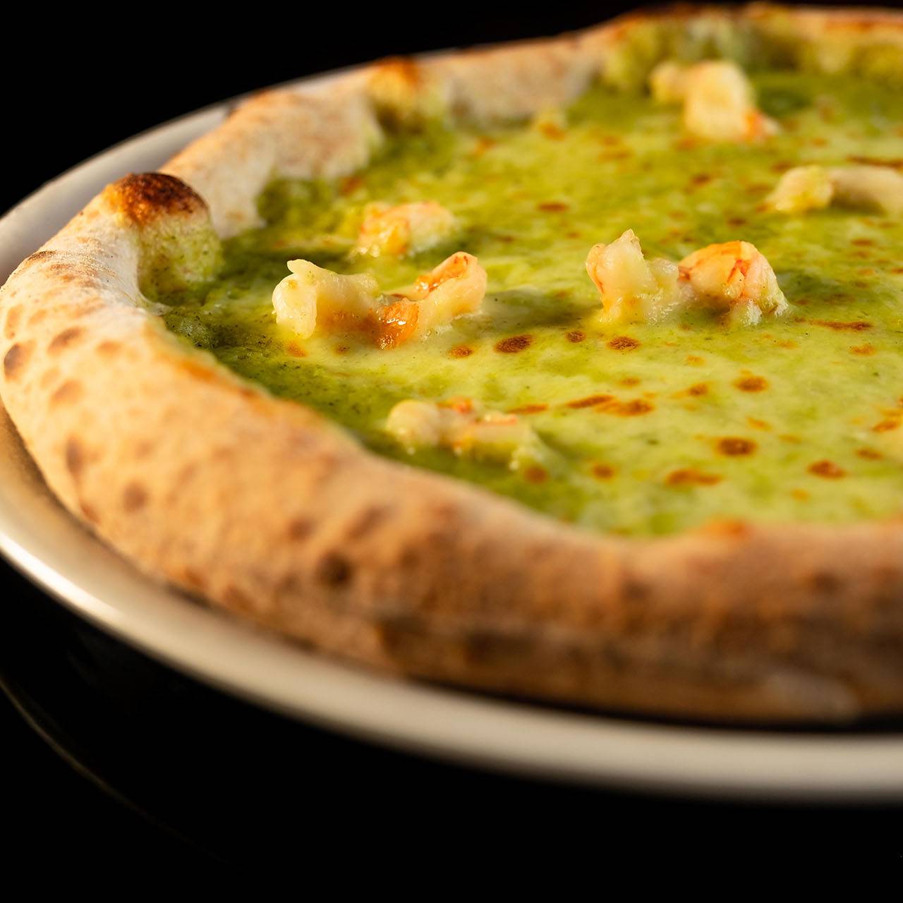 il sesto canto - pizza chanel mozzarella crema di zucchine gamberetti